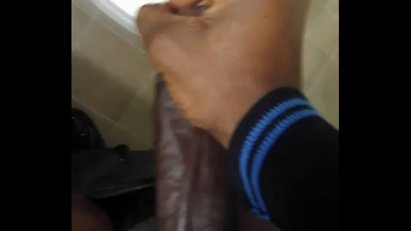 Black Stud Thrashes Massive Cock