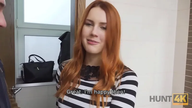 Stranger Drills Ginger (Round Ass) in Front of Cuckold Boyfriend - HUNT4K