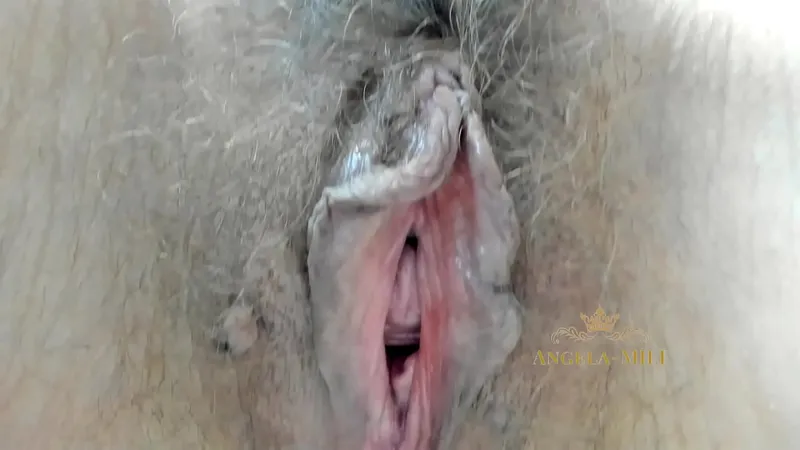 MILF Fingers Furry Pussy - Intense Close-Up