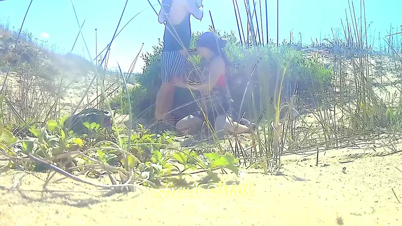 Sandy Orgy: Horny Star Swallows Cum