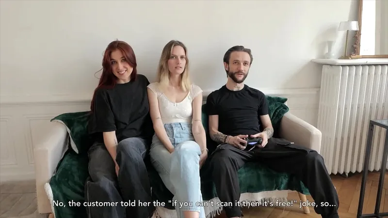 French Goddess Threesome - Lucky Guy (Eng Sub)