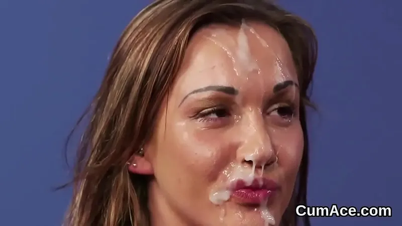 Hot Babe Takes Facial Cumshot & Swallows All