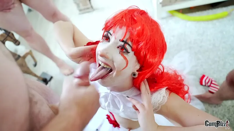 Clown on Halloween Swallowing Massive Cumshots