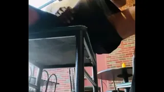 Jerking in public risky cum shot