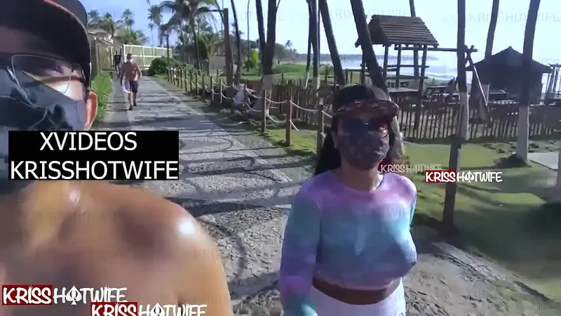 Kriss Wife Flashing Breasts at Public Beach Workout