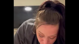 Thick white girl gets fucked hard & takes a load of cum in her slutty mouth