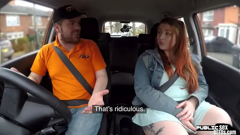 Ginger Babe Publicly Fucked in Car - Big Ass, Big Tits