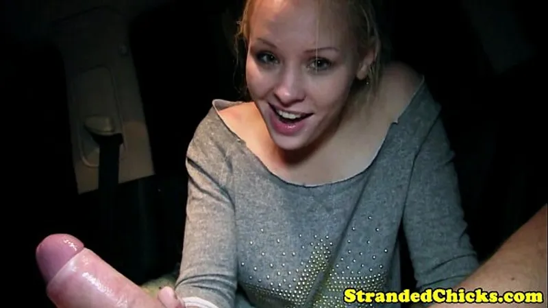 Blonde Hitchhiker Blows & Strokes Dick