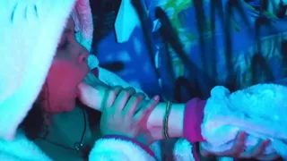 BBW Ebomy Lesbian feet worship on pettie tattoed girlfriend