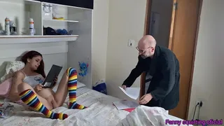 Stepfather sucks stepdaughter's pussy