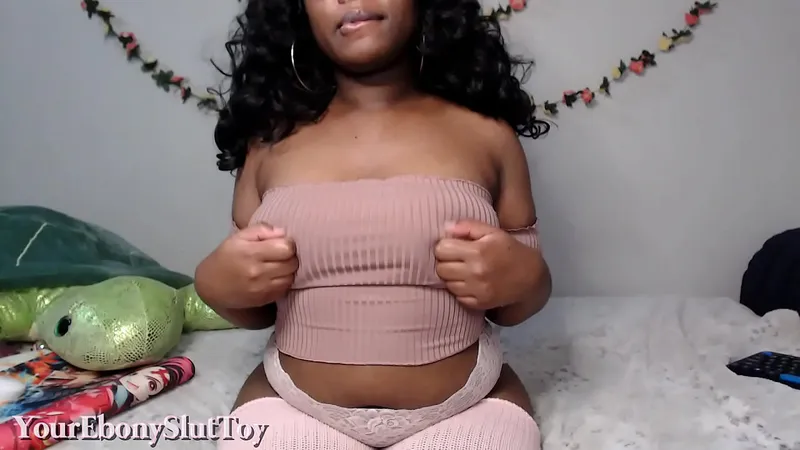Curvy Ebony Vixen Boob Tease - Hardcore Action