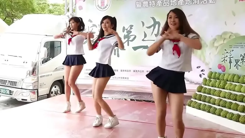 3 Japanese Teens Dance & Strip