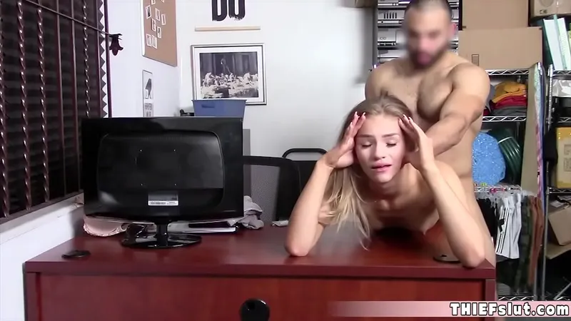Teen Fucked by Mall Cop in Back Office - Hardcore Action