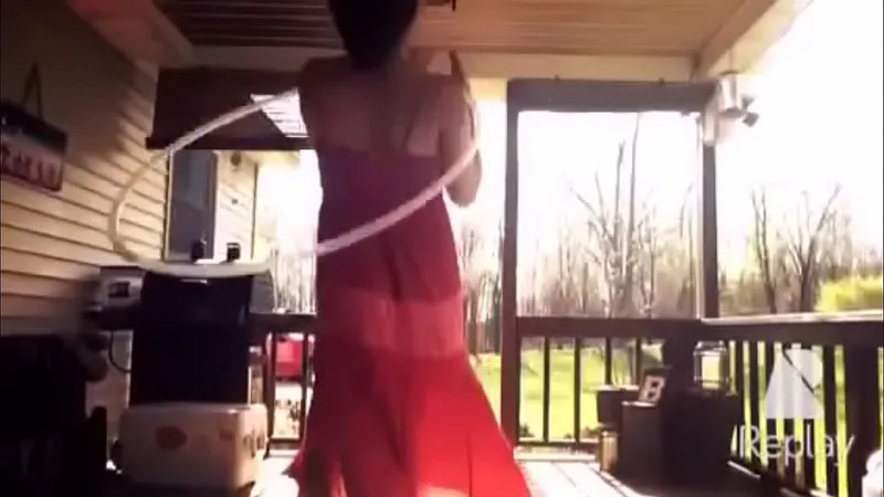 Preggo Emily Strips in Sexy Dress