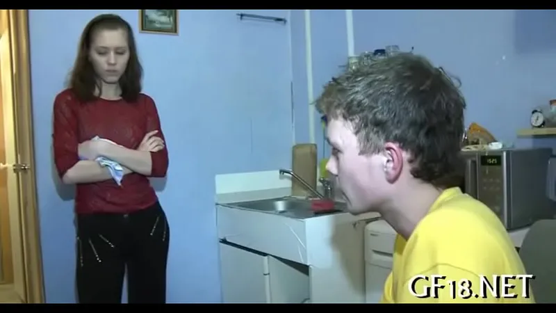 Babe Strips Off Blue Shirt - Hardcore Action