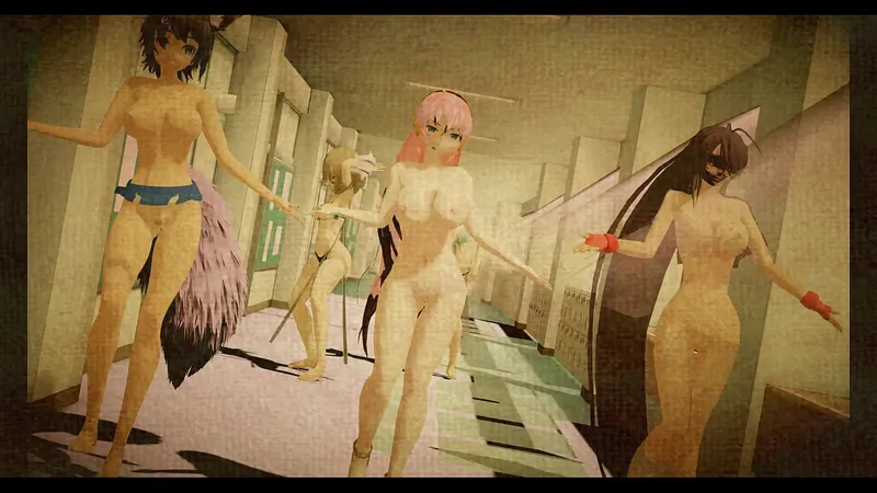 Nude Dancers in School Hallway - Sexy Performance