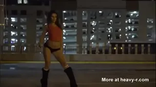 Heather dancing on roof in panties