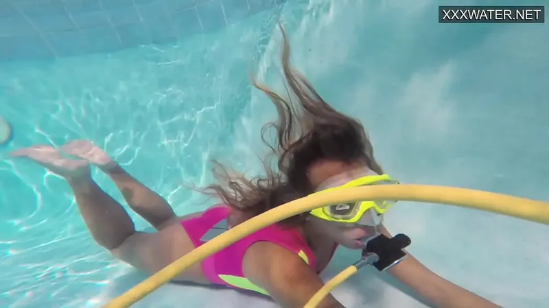 Girlfriend Strips & Horny, Poolside Action
