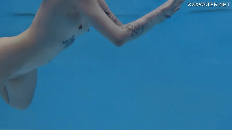 Mimi Cica Tattooed Teen, Nude Swimming Pool Action