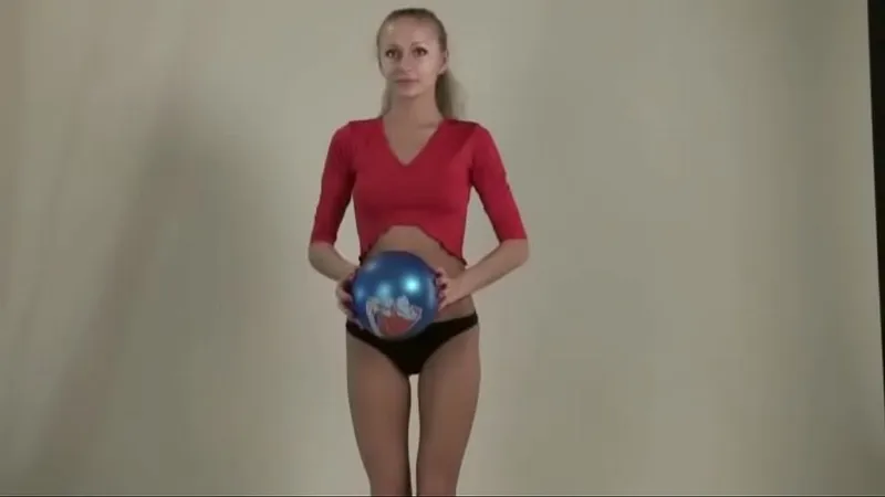 Teen with Big Tits Flexes, Stretches Limbs