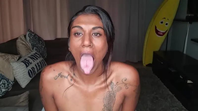Desi Star's Spicy Couch Masturbation - Dripping Tits & Pink Tongue