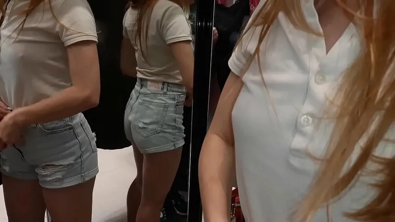 Familiar Girl Caught Changing - Fitting Room Spy Cam