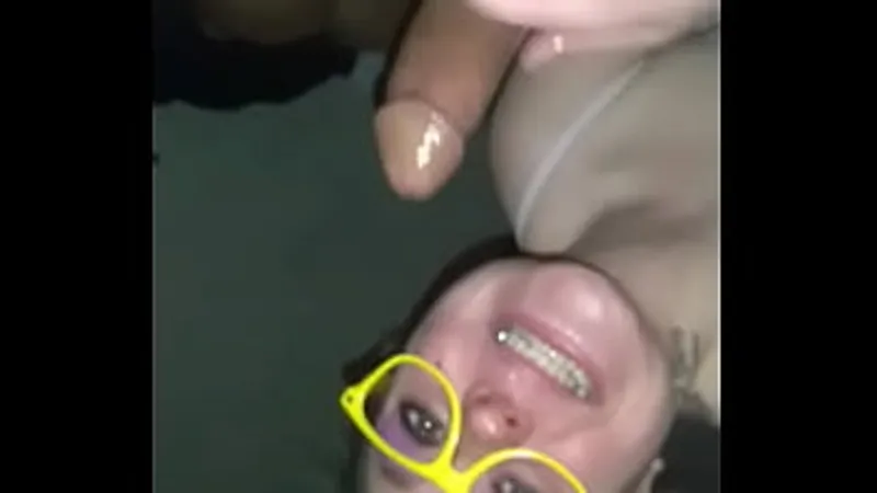 Whore Slurps Filthy Cock