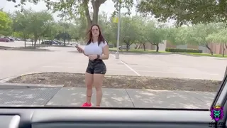 Hot girl with big boobs wants to fuck in the car - deutsch