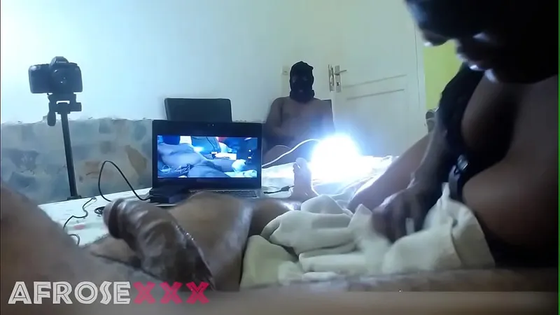 Ebony Wife Deepthroats Massive Cock