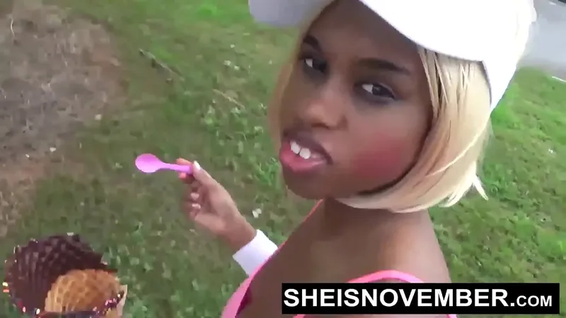 Kneeling Blowjob with Eye Contact - Msnovember, Cute Young Slut BBC Closeup (Brown Nips, Big Boobs) - Sheisnovember Outdoors