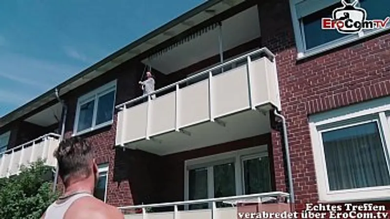 Neighbor Seducing German Lonely Housewife