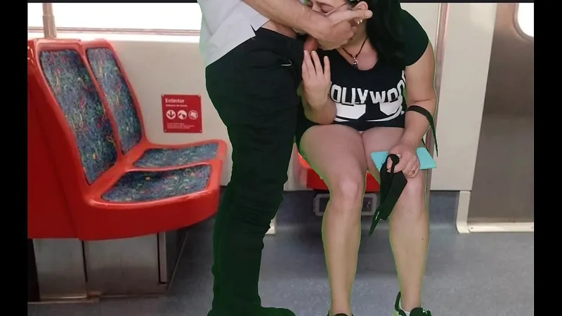 Public Handjob, Blowjob - Dress-clad Stranger Gives Train Ride Delight