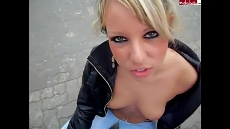 German Blond Bimbo Outdoor Blowjob