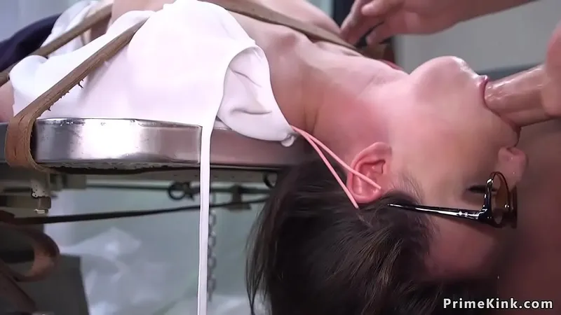 Cop Fucks Brunette Doctor on Exam Table - Rough Sex