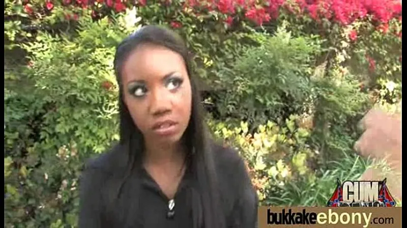 Ebony Babe Sucks & Gangbangs: 28 White Cocks