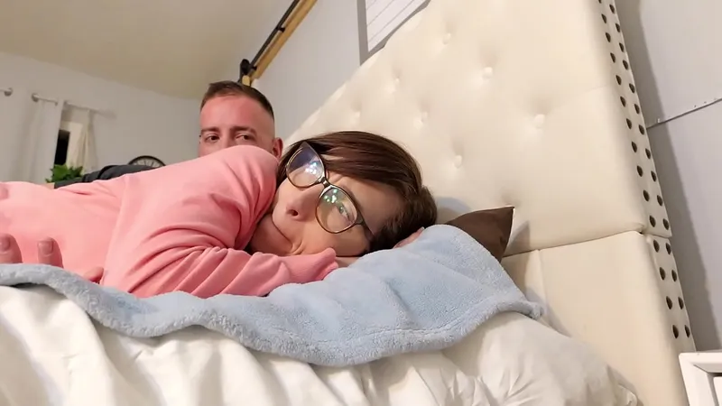 Stepdad Fucks Wife, Daughter in Bed - Double Creampie!
