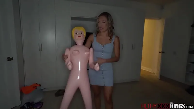 Valentina Dolce catches stepbro fucking sex doll, offers sex instead