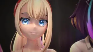 Lewd Hentai Vtuber Cosmic Faith enjoys deep soaking wet penetration in doggy style with her big pink dildo close up to the camera in POV view during her LIVE stream