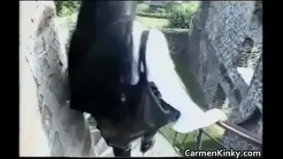 Older dude gets trained like a dog