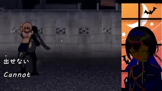 A girl was surrounded zombies....