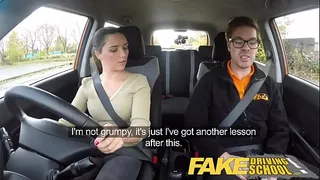Fake Driving School - tiny British petite teen creams all over her teachers cock