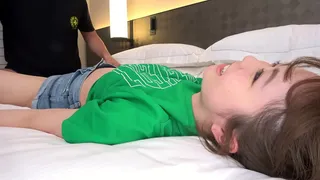 A 19-year-old young woman has sex with older guy. Her  hairy pussy make me pleasure. Her ass is also erotic.  Feeling orgasm with cowgirl sex.