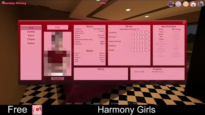 Harmony Girls Free Adult Sim