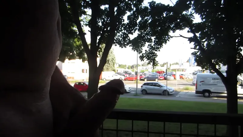 Cock Exhibition at Busy Parking Lot - Steamy Action