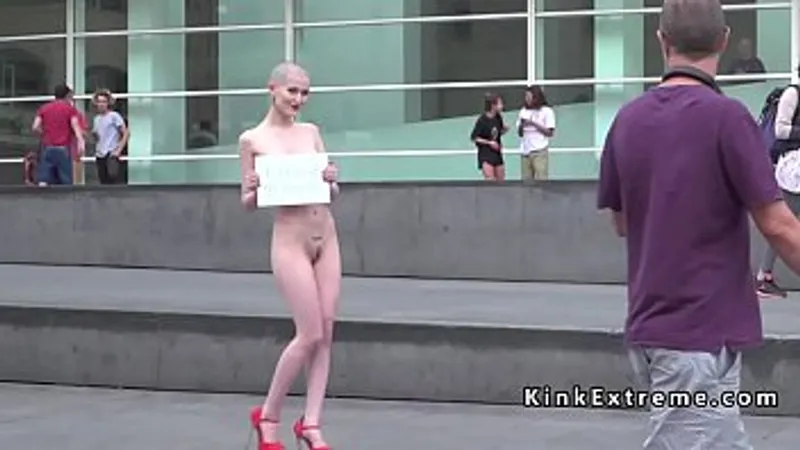 Public Domination: Shaved Head Slave D.