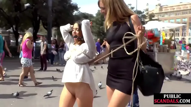 European Brunette's Public Stroll Leads to Gangbang & Blowjob