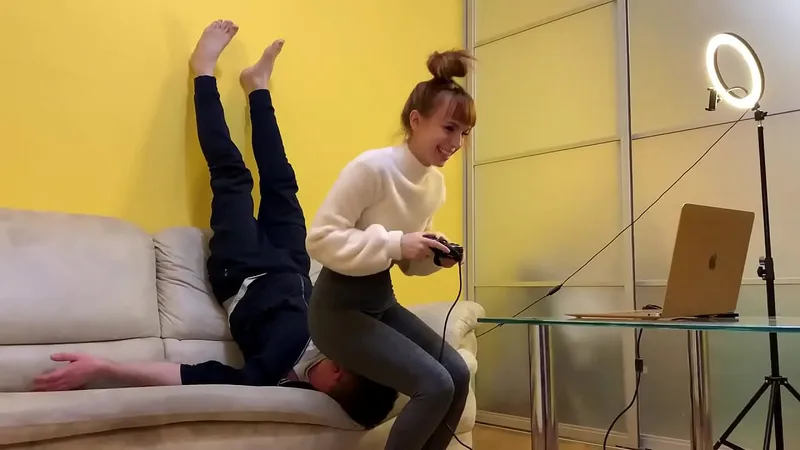 Yoga-Pants Gamer-Girl Slave Faced Sitting (Femdom Preview)