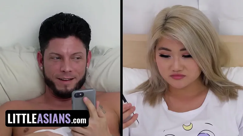 Curvy Blonde Asian Babe Goes Wild During Sex Chat with Horny Beau