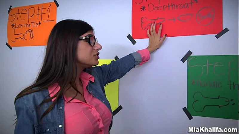 Mia Khalifa Teaches Friend Deepthroat