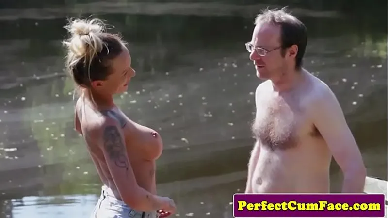 Outdoor Cocksucking by Big-boobed English Babe